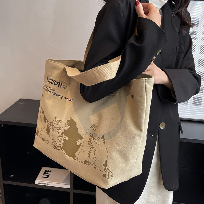 Leisure Commute Large Capacity Women's Canvas Shoulder Bag