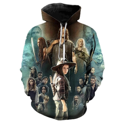Horror TV The Walking Dead Hoodies 3d Print Sweatshirts Men Women Hooded Oversize Hoodie Kids Pullover Sweatshirts Tracksuits