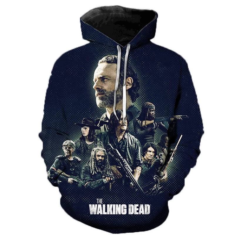 Horror TV The Walking Dead Hoodies 3d Print Sweatshirts Men Women Hooded Oversize Hoodie Kids Pullover Sweatshirts Tracksuits