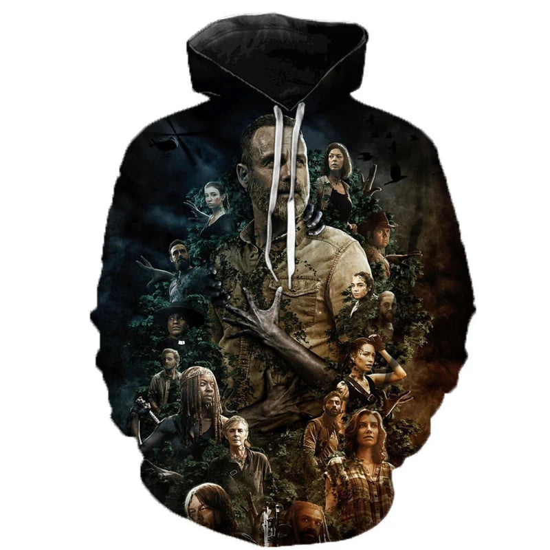Horror TV The Walking Dead Hoodies 3d Print Sweatshirts Men Women Hooded Oversize Hoodie Kids Pullover Sweatshirts Tracksuits