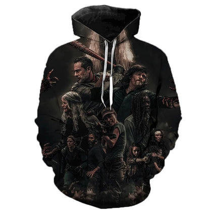 Horror TV The Walking Dead Hoodies 3d Print Sweatshirts Men Women Hooded Oversize Hoodie Kids Pullover Sweatshirts Tracksuits