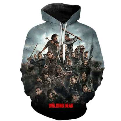 Horror TV The Walking Dead Hoodies 3d Print Sweatshirts Men Women Hooded Oversize Hoodie Kids Pullover Sweatshirts Tracksuits